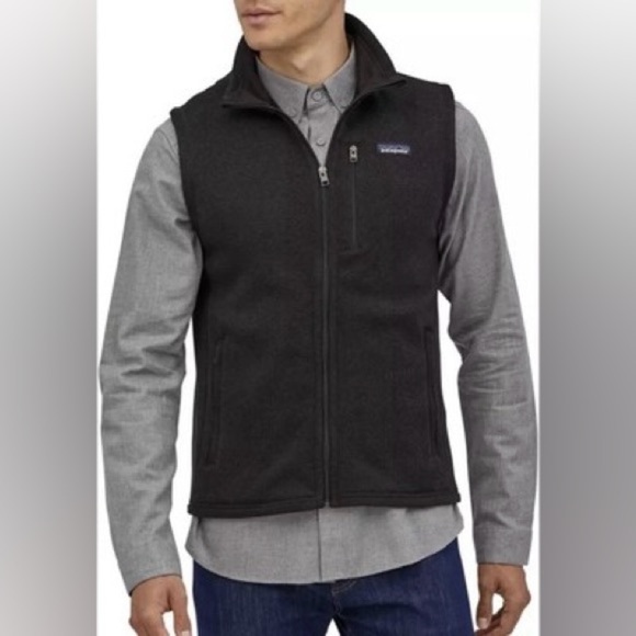 Y2K 90s Vintage Patagonia” Men's Charcoal black retro pile zip Vest size S